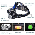 Zoomable adjustable focus light rechargeable 800 lumens T6 led fishing headlamp